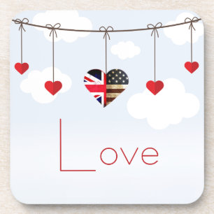 Posavasos Boda real de los corazones americanos británicos