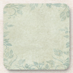 Posavasos Boda Vino Floral Azul Vintage