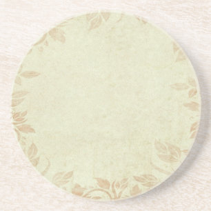 Posavasos Boda Vino Floral Vintage de Oro Antiguo