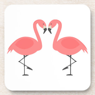 Posavasos Bodas Tropicales de Flamencos Rosas, Fiesta, Luau