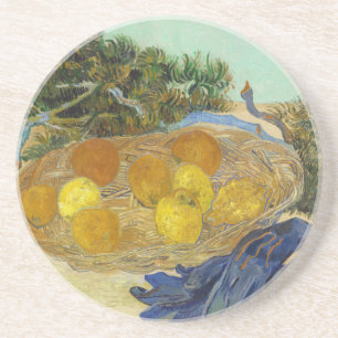Posavasos Bodegón de naranjas limones guantes azules de Van