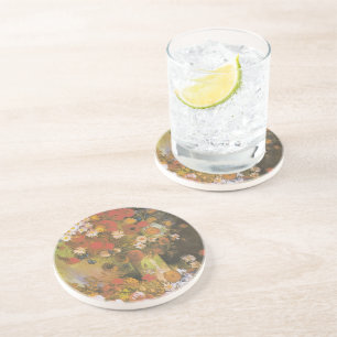 Posavasos Bodegón floral de Van Gogh Amapolas y rosas rojas