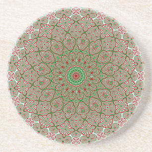 Posavasos Boho Hippie Funky Trippy Ornate Mandala de Navidad