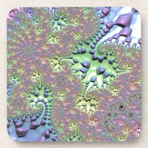 Posavasos Boho Hippie Groovy brillante fractal arcoiris colo