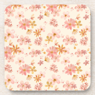 Posavasos Boho hippie rústico de la tabla de flores naturale