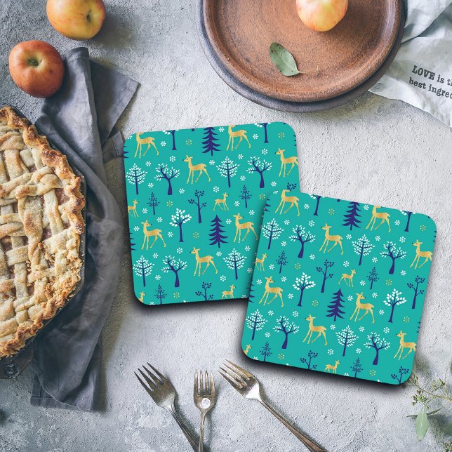 Posavasos Boho Trees Gold Deers Modern (Subido por el creador)