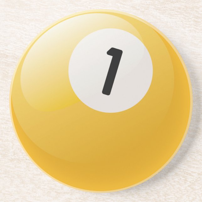 Posavasos Bola de billar del número 1 (Frente)