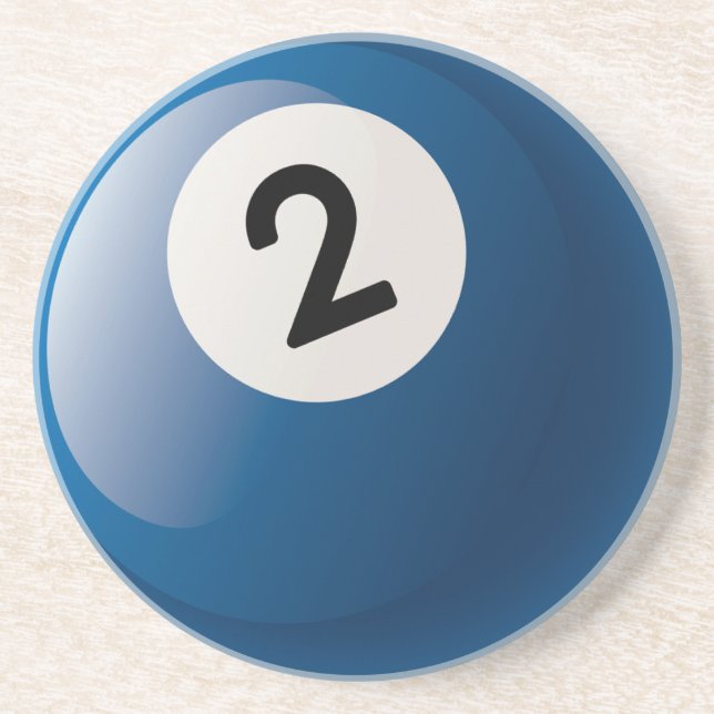Posavasos Bola de billar del número 2 (Frente)