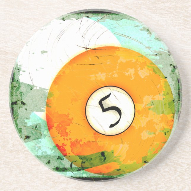 POSAVASOS BOLA DE BILLAR NÚMERO 5 (Frente)