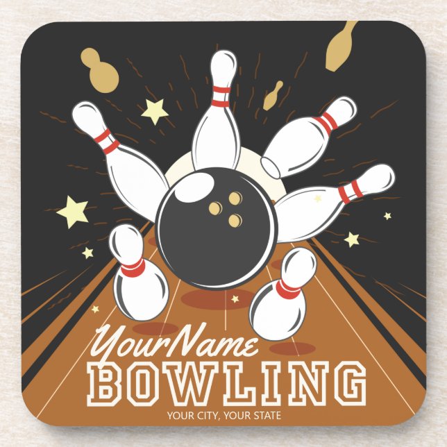 Posavasos Bolas de bolas de Bowler personalizadas (Frente)