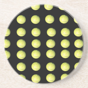 Posavasos Bolas De Golf Amarillas En Negro,