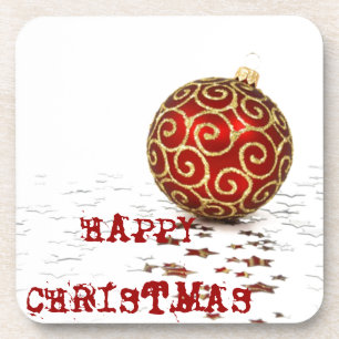 Posavasos Bolas de Navidades rojos decorativas
