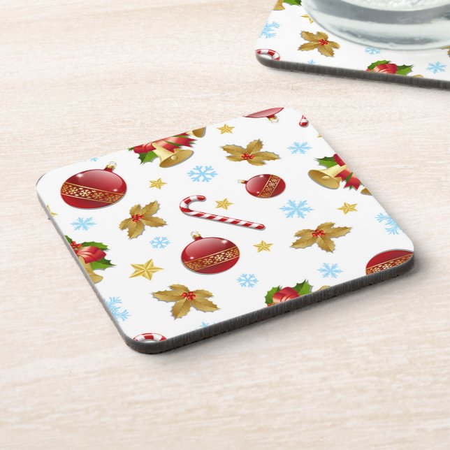 Posavasos Bolas de Navidades rojos y dorados, Navidades holl (Lado Izquierdo)