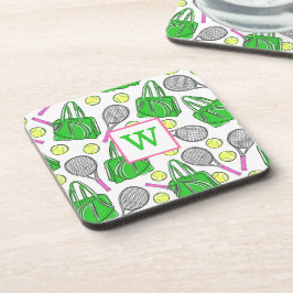 Posavasos Bolas de raqueta de tenis verde verde precoz inici