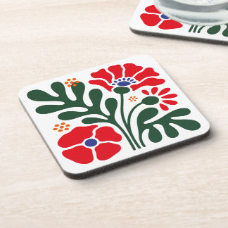 Posavasos Bold Abstract Floral Coaster with Poppy Motif