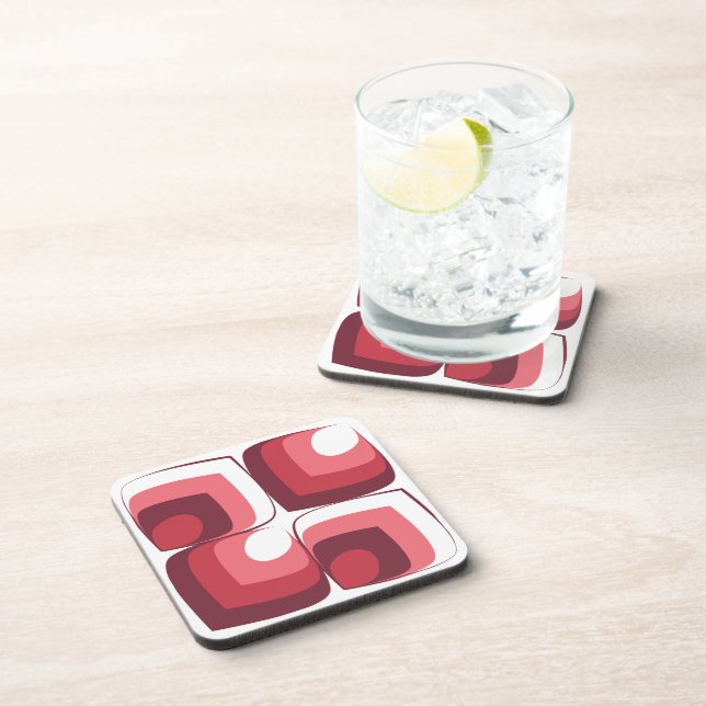 Posavasos Bold Retro Modern Motif in Pinks (Lado Derecho)