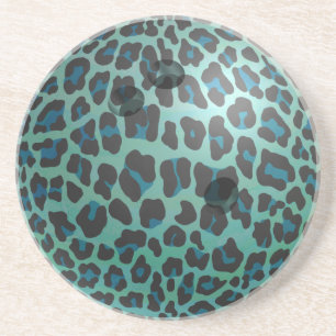 Posavasos Boliche Bola Leopardo Turquesa