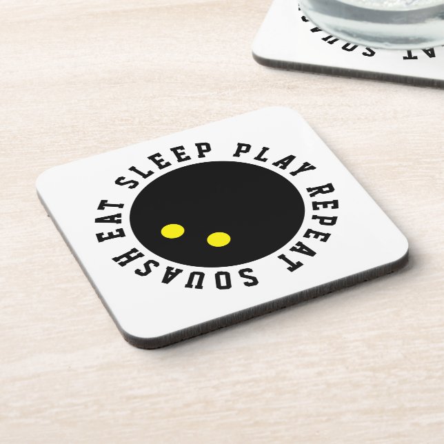 Posavasos Bolsa de squash de puntos amarillos divertida mont (Lado Izquierdo)