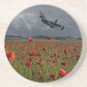 Posavasos Bombardero De Lancaster Por Un Campo De Adormidera