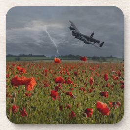 Posavasos Bombardero De Lancaster Por Un Campo De Adormidera