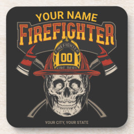 Posavasos Bombero de casco falso artificial personalizado