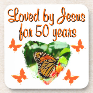 POSAVASOS BONITA MARIPOSA DISEÑO DE 50 CUMPLEAÑOS