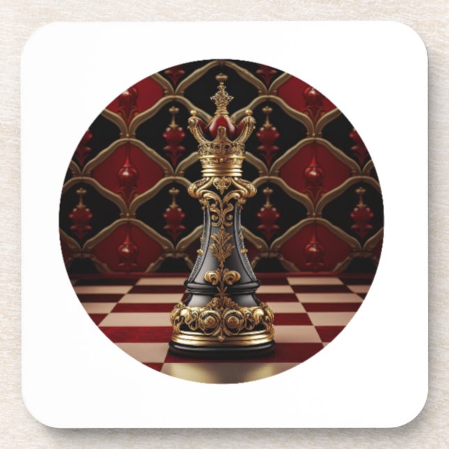 Posavasos Bonita pieza de ajedrez de estilo barroco - La Rei (Frente)