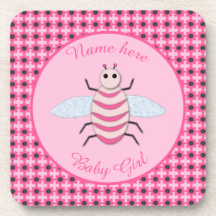 Posavasos Bonito Bebé Rosa Bee Personalizado