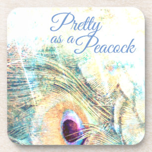 Posavasos Bonito como montaña de plumas de pavo real pastel