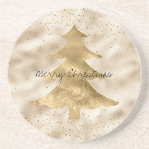 Posavasos Bonito Glam Gold Sparkle Dots Christmas Tree     