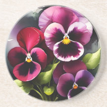 Bonito maroon daek pansies rojos pintura acuarela