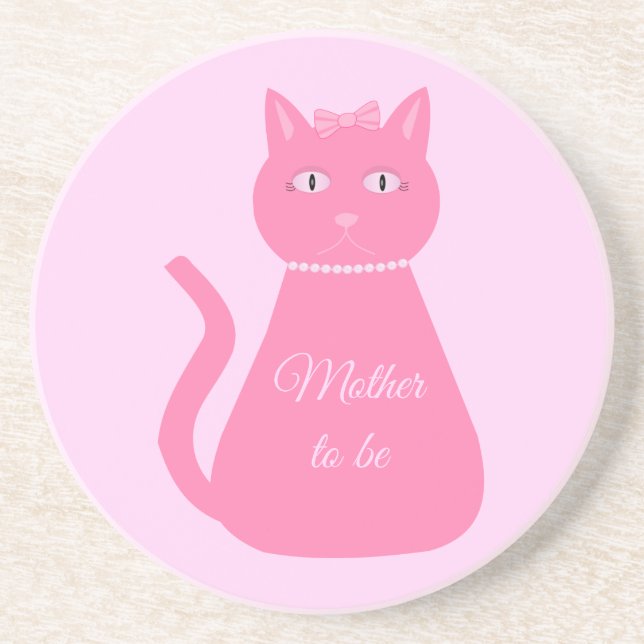 Posavasos Bonito Niña Rosa Personalizado Gata Madre para ser (Frente)