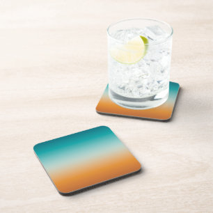 Posavasos Bonito Ombre Naranja soleado y degradado azul Verd