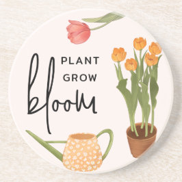Posavasos Bonito Script Planta Crecer Bloom Tulip