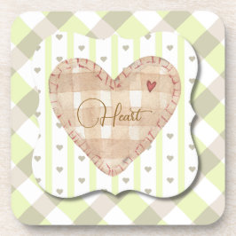 Posavasos Bonito y patrón cardíaco único sombreado Tartán