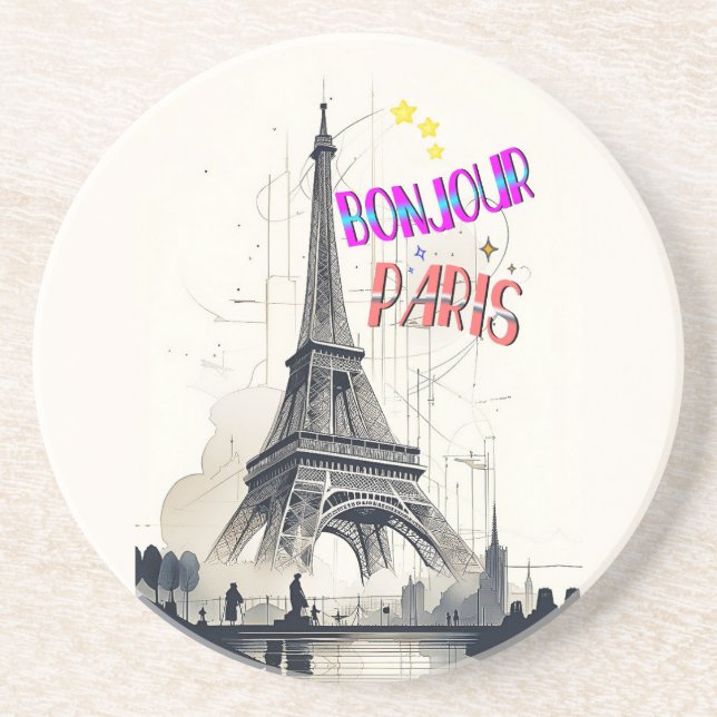 Posavasos Bonjour Colorido París (Frente)