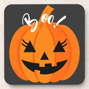 Posavasos Boo, Personalizado de Halloween Scary Naranja Jack