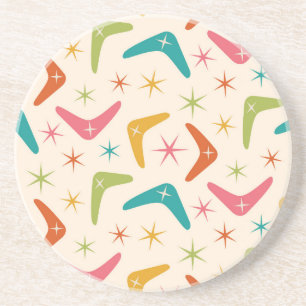 Posavasos Boomerang de mediados de siglo con explosiones de
