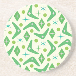 Posavasos Boomerangs verdes de mediados del siglo XX con est