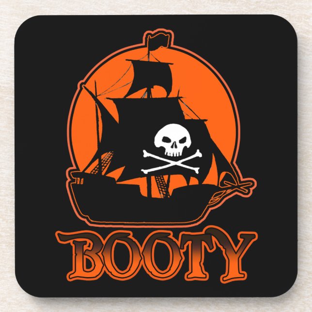 Posavasos Booty pirata de Halloween (Frente)