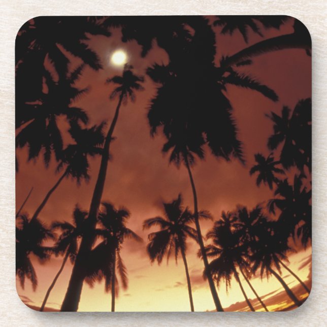 Posavasos Bora Bora, Polinesia Francesa Sunset, a través de  (Frente)