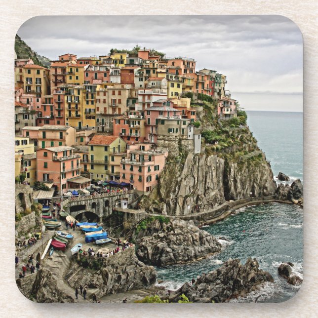 Posavasos Borde de Italia - Manarola - Juego de montaña (Frente)