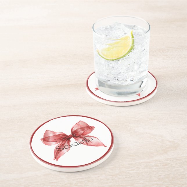 Posavasos Borde de lazo rojo (Lado)