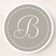 Borde de punto blanco/aluminio redondeado monogram