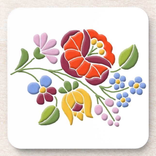 Posavasos Bordery Kalocsa - Arte folclórico húngaro (Frente)