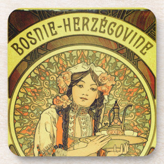 Posavasos Bosnia y Herzegovina por Alphonse Mucha 1900 (Frente)