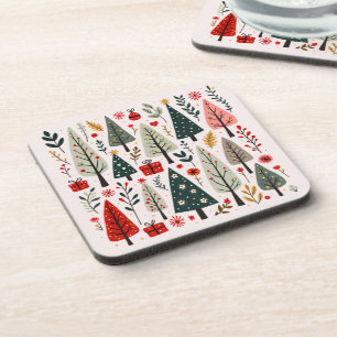 Posavasos Bosque de árboles de Navidad caprichosos