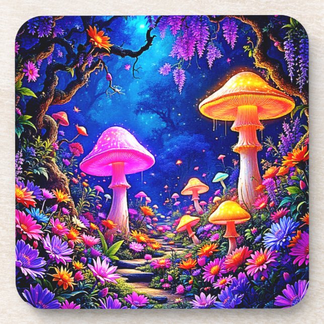 Posavasos Bosque de hongos encantados (Frente)