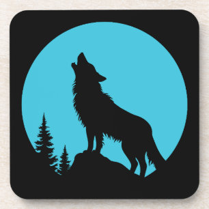 Posavasos Bosque de Lobos Naturaleza Silueta de Fauna Silves