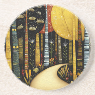 POSAVASOS BOSQUE DEL CAMINO DORADO BOSQUE CAPRICHOSO ARTE #1